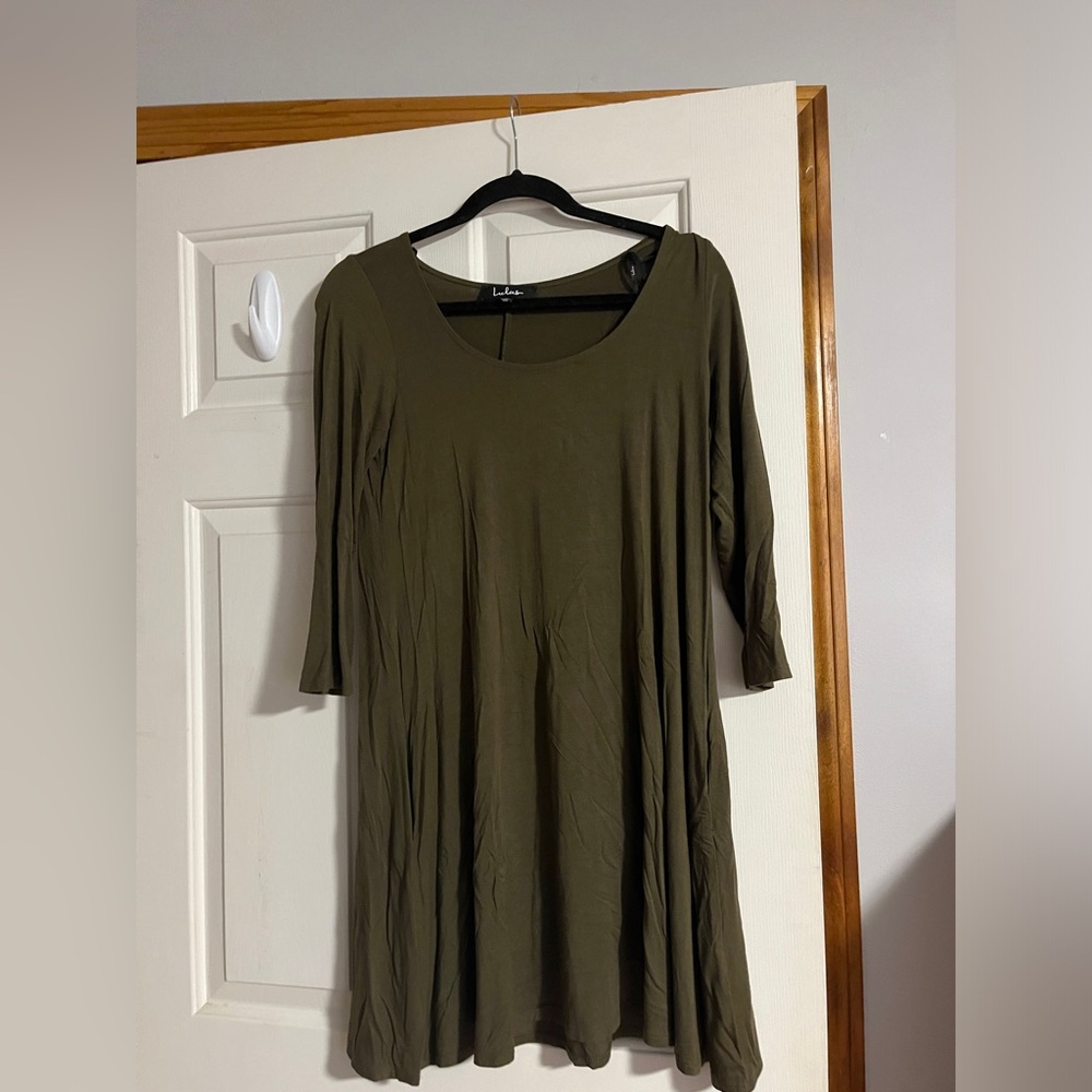 LULUS: Great Condition Basic Olive Dress